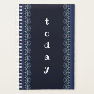 Blue Lace Pattern Boho Planner