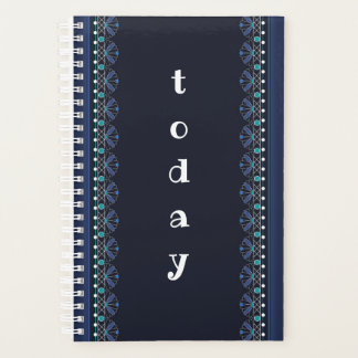 Blue Lace Pattern Boho Planner