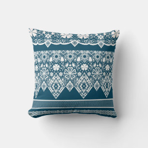Blue lace pattern . cushion