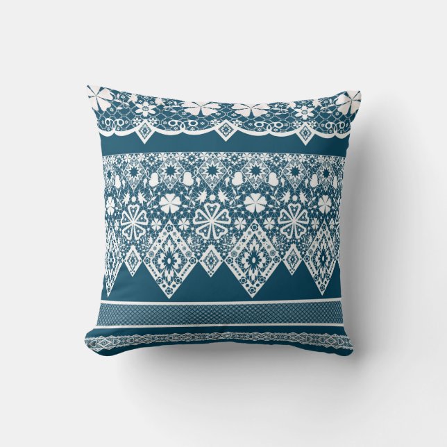 Blue lace pattern . cushion (Front)
