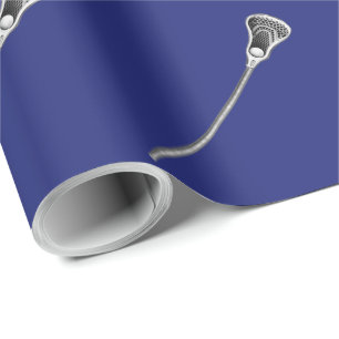 Blue Lacrosse Gift Wrapping Paper