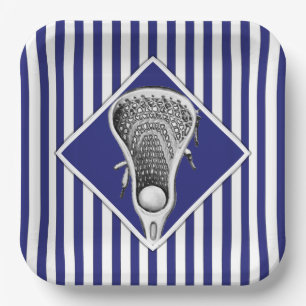 Blue Lacrosse Team Party Paper Plates