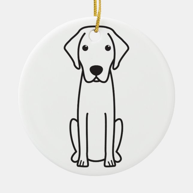 Blue Lacy Dog Cartoon Ceramic Tree Decoration (Front)