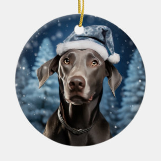 Blue Lacy Dog Christmas Keepsake Ceramic Tree Decoration