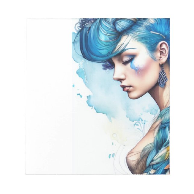 Blue Lady Note Pad/Stationary (Front)