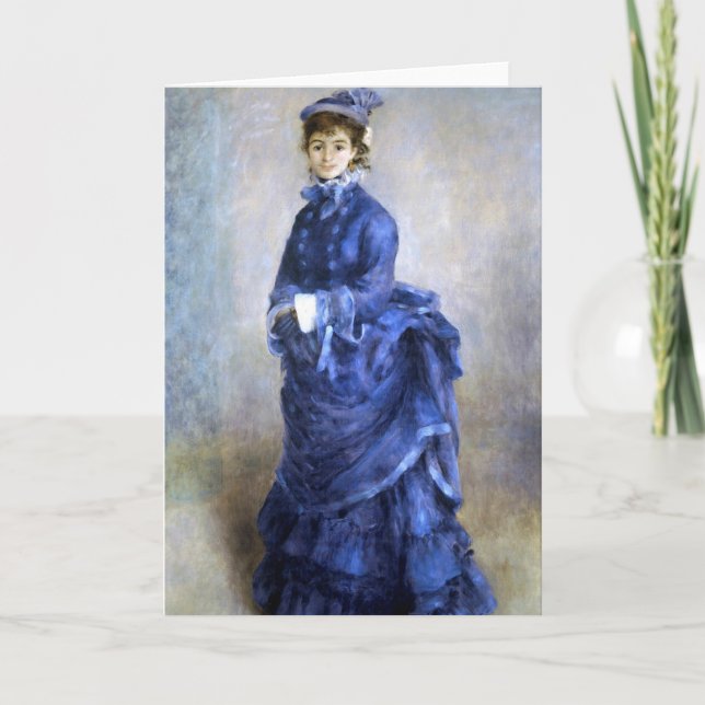 Blue Lady  Parisienne Renoir Impressionist Paint Card (Front)