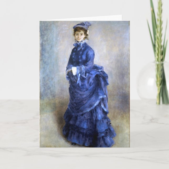 Blue Lady  Parisienne Renoir Impressionist Paint Card (Front)