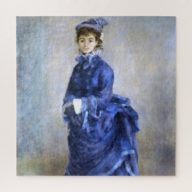 Blue Lady  Parisienne Renoir Impressionist Paint Jigsaw Puzzle (Vertical)