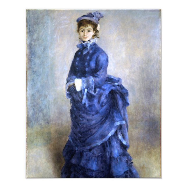 Blue Lady  Parisienne Renoir Impressionist Paint Photo Print (Front)