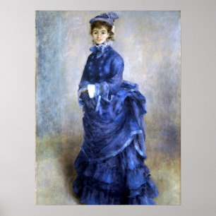 Blue Lady  Parisienne Renoir Impressionist Paint Poster