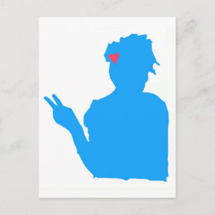 Blue lady postcard