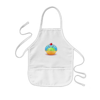 Blue Ladybug Cupcake Kids Apron
