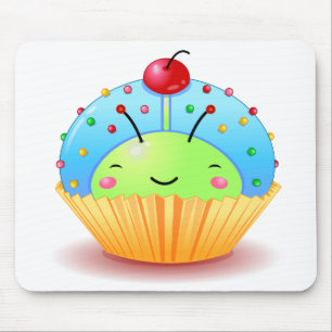 Blue Ladybug Cupcake Mousepad