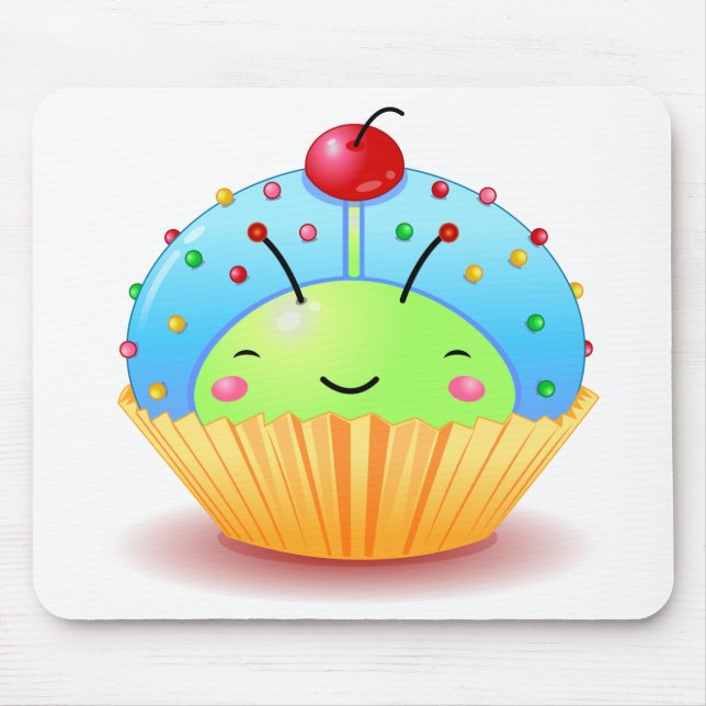 Blue Ladybug Cupcake Mousepad (Front)
