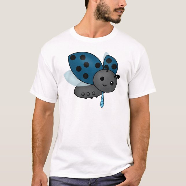 Blue Ladybug in a Necktie T-Shirt (Front)