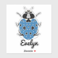 Blue Ladybug with Name Sticker