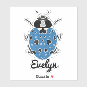 Blue Ladybug with Name Sticker