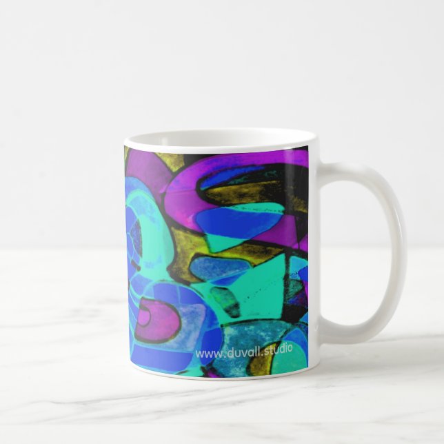 "blue lagoon" abstract coffee mug (Right)