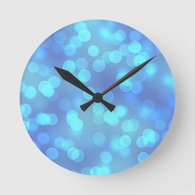 Blue Lagoon Background Round Clock (Front)