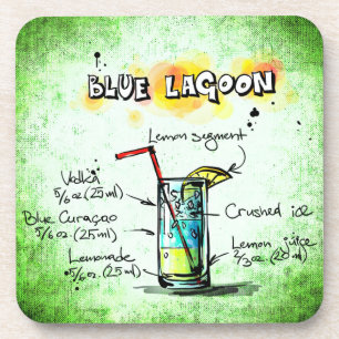 Blue Lagoon Drink Recipe Coaster