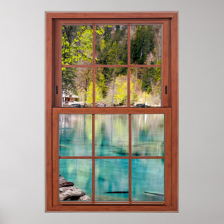 Blue Lagoon Fake Window Illusion Poster
