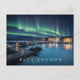 Blue Lagoon Geothermal Spa Iceland Aurora Postcard