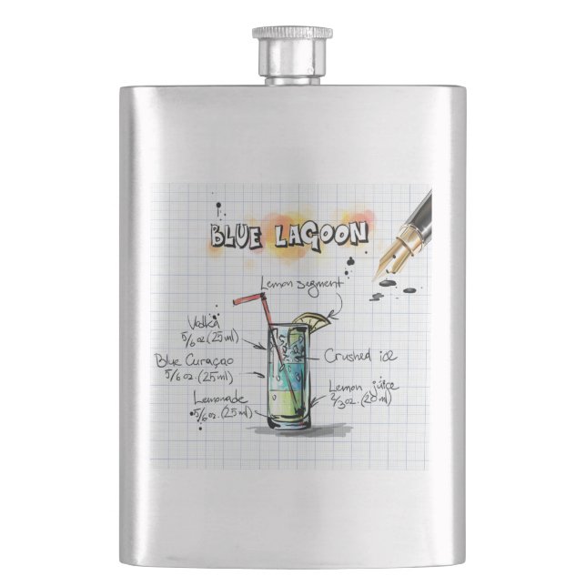 Blue Lagoon Hip Flask (Front)