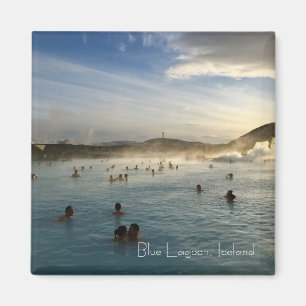Blue Lagoon Iceland Square Magnet
