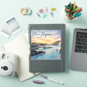 Blue Lagoon Iceland thermal bath watercolor