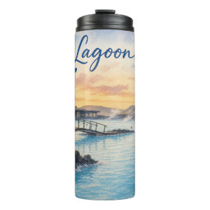 Blue Lagoon Iceland thermal bath watercolor Tumbler