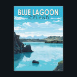 Blue Lagoon Iceland Travel Art Vintage Postcard<br><div class="desc">Blue Lagoon Iceland vector art design. The Blue Lagoon is a geothermal spa in southwestern Iceland. The spa is located in a lava field near Grindavík and in front of Mount Þorbjörn on Reykjanes Peninsula.</div>