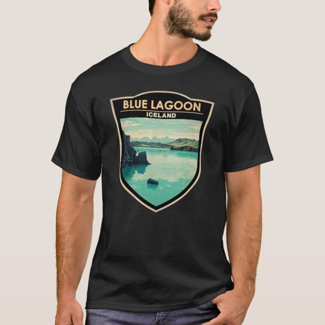 Blue Lagoon Iceland Travel Art Vintage T-Shirt (Front)
