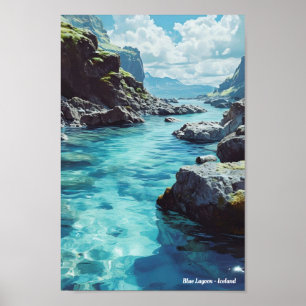 Blue Lagoon Iceland Travel  Poster