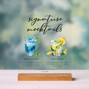 Blue Lagoon Mint Julep Signature Mocktails Acrylic Sign