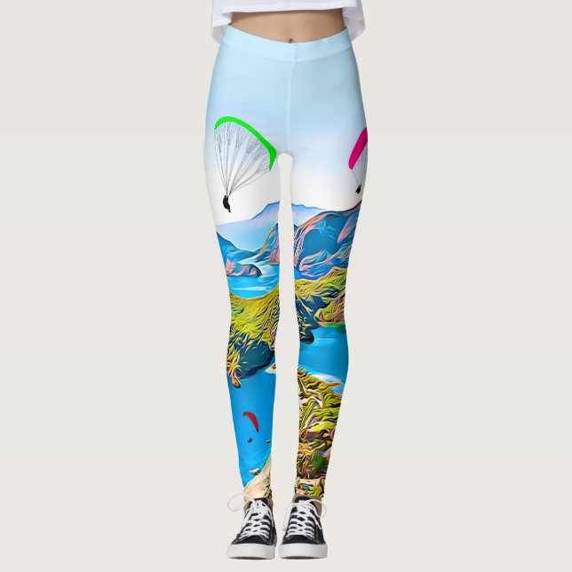 Blue lagoon paragliding leggings (Front)