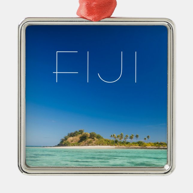 Blue Lagoon Seascape, Fiji Metal Tree Decoration (Front)