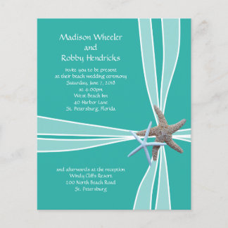 Blue Lagoon Starfish Gift Box Wedding Invitations