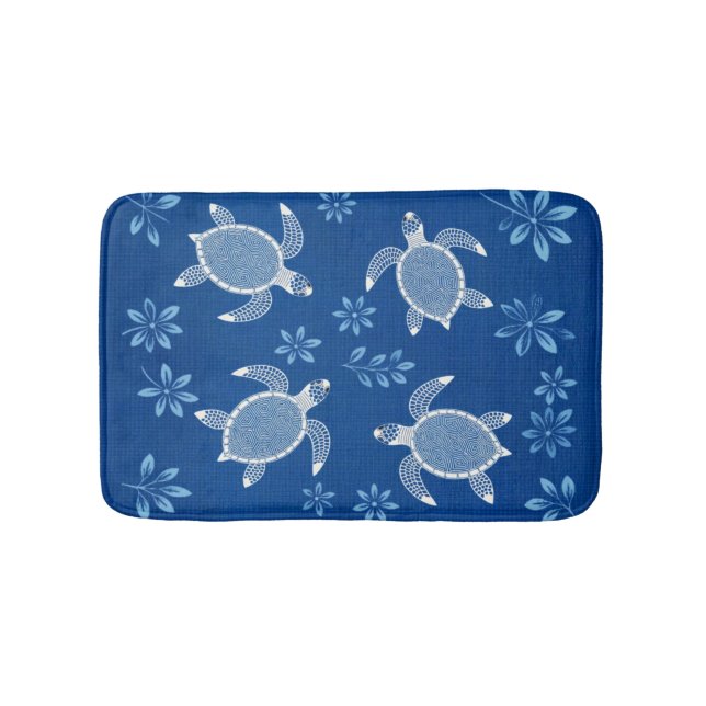 Blue Lagoon Turtles Bath Mat (Front)