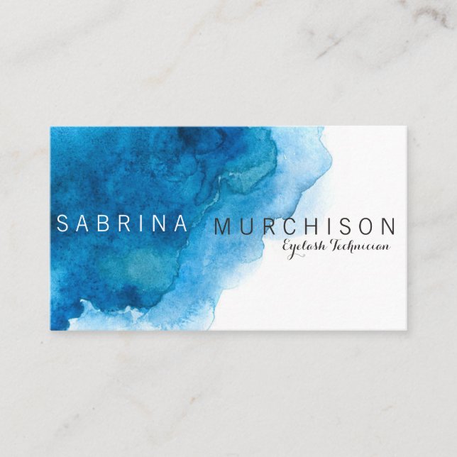 Blue Lagoon Watercolor Referral Card (Front)