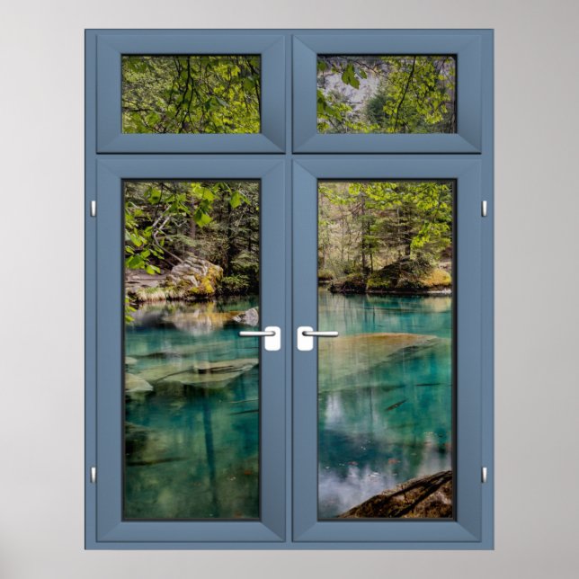 Blue Lagoon Window Scenery - Illusion Poster (Front)