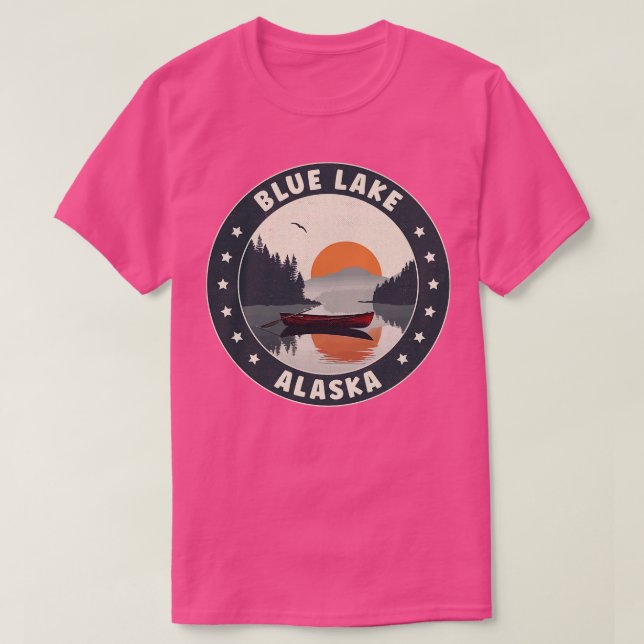 Blue Lake Alaska Sunset TShirt (Design Front)