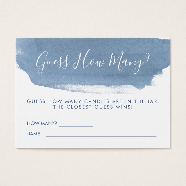 Blue Lake | Guess how many? | Bridal Shower Game (Front)