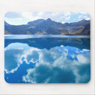 Blue lake landscape mouse mat