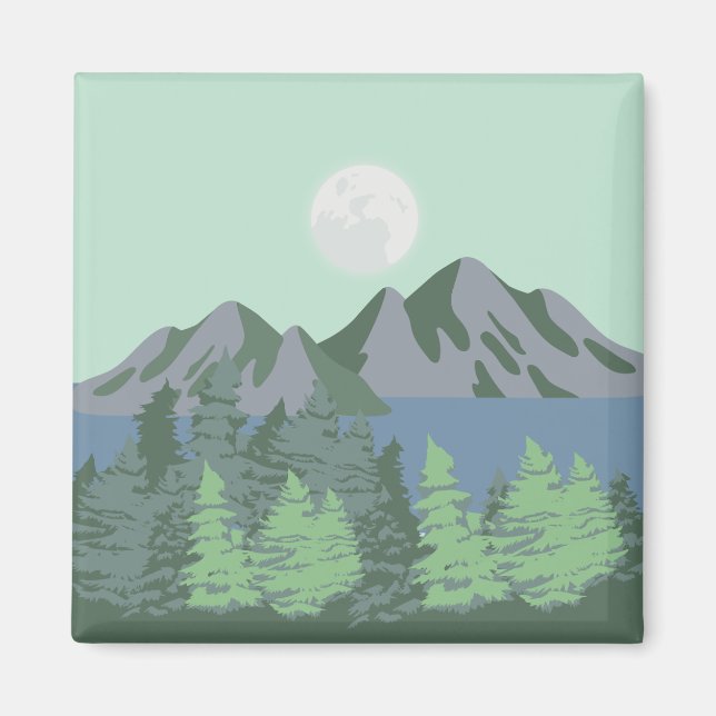 Blue lake & Moon Magnet (Front)