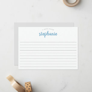 Blue Lake Playful Script, Lined Large Flat Card