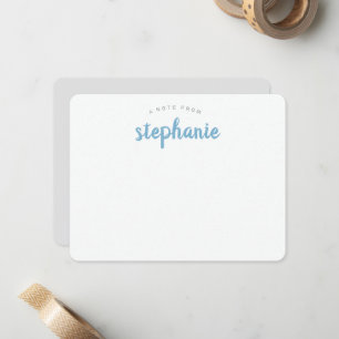 Blue Lake Playful Script Personalised Flat Card