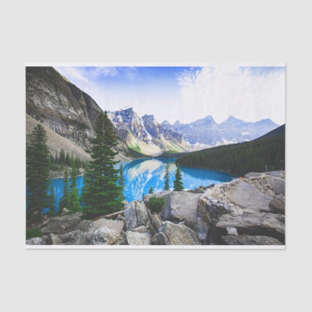 Blue Lake Rocky Mountain Pine Forest Tissue Paper (Front)