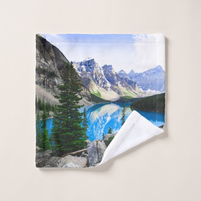 Blue Lake Rocky Mountain Pine Forest Wash Cloth (Wash Cloth)