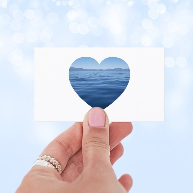 Blue Lake Tahoe Heart Shape Photo Business Card (Blue Lake Tahoe Heart Shape Photo Business Card)