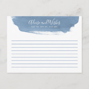 Blue Lake Water   Advice and Wishes  Bridal Shower Postcard